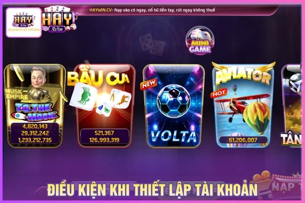 Điều kiện khi đăng ký HAYWIN